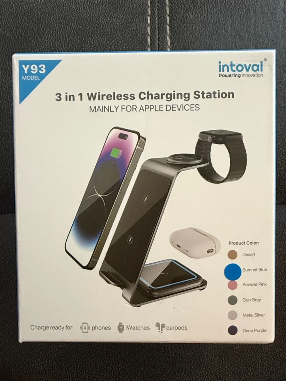 intoval 3-in-1 Wireless Charging Station - Summit Blue